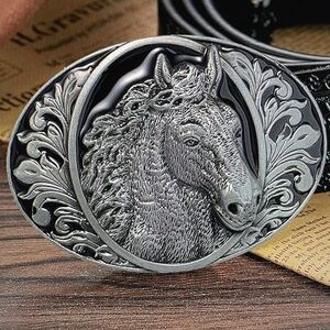 Silver Horse Belt Buckle